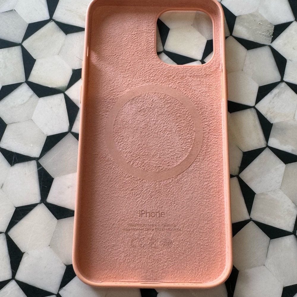 🪸 Apple Peach/coral leather iPhone Case 12 pro max 🪸 - Picture 2 of 2